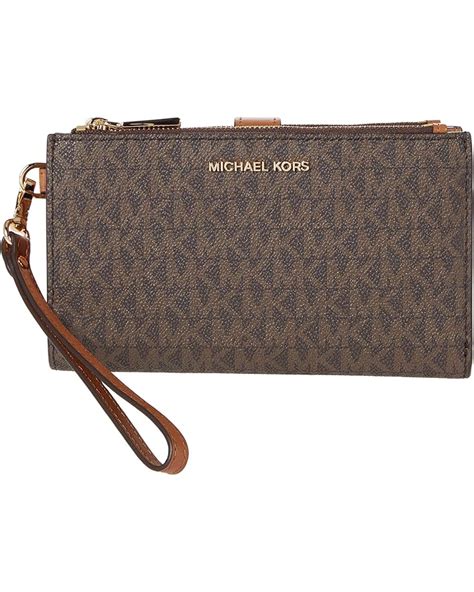 michael kors leather leather double zipped smartphone wristlet|Michael Kors Women's Jet Set Double Zip Wristlet .